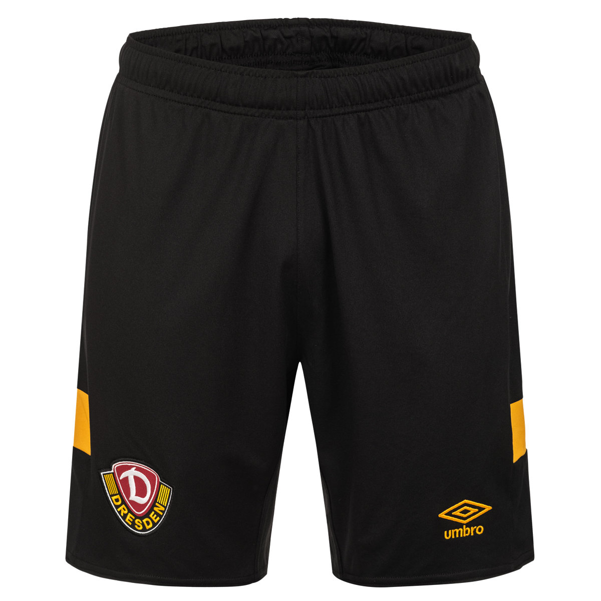 Balck / Yellow Umbro Teamwear - Umbro Dynamo Dresden Football 22/23 Home Short Shorts | CA-32848