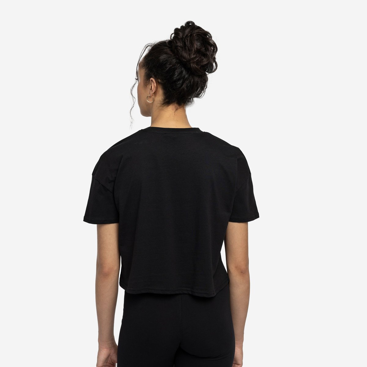 Black / Black Women's Umbro Diamond Crop Tee Crop Tops | CA-49038