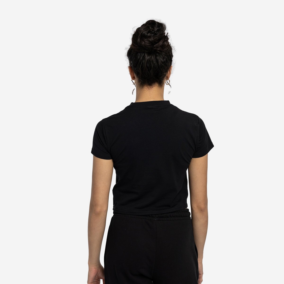 Black / Black Women's Umbro Diamond Fitted Crop Tee Crop Tops | CA-00834