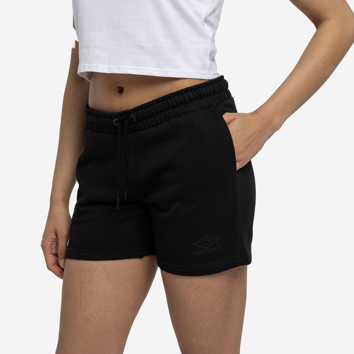 Black / Black Women's Umbro Diamond Jog Short Shorts | CA-82422