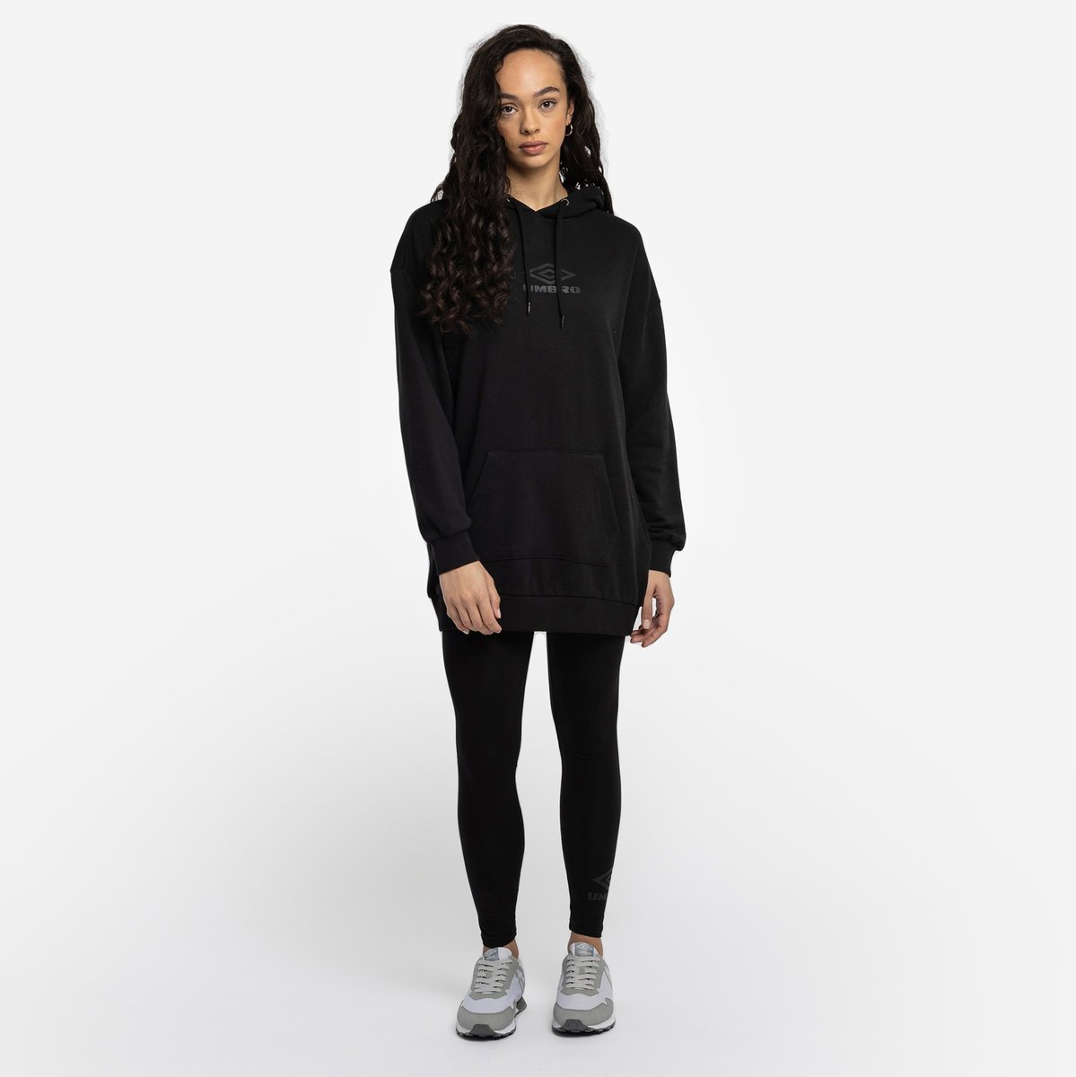 Black / Black Women's Umbro Diamond Oversized Oh Hood Sweaters | CA-35811