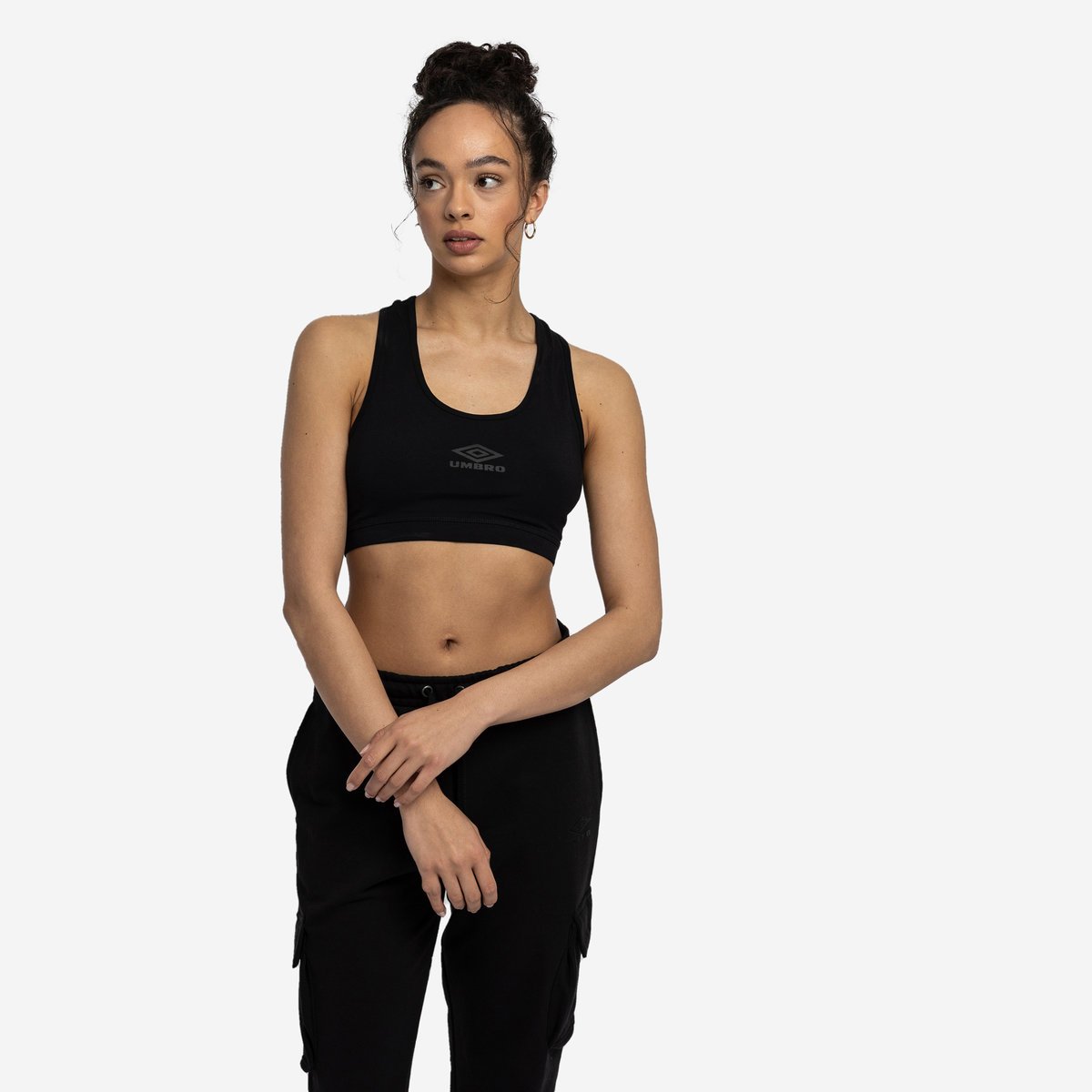 Black / Black Women's Umbro Diamond Sports Bra Sports Bra | CA-32898