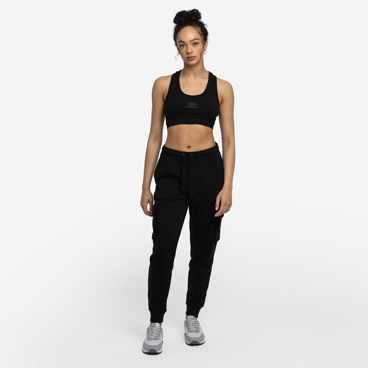 Black / Black Women's Umbro Diamond Sports Bra Sports Bra | CA-32898