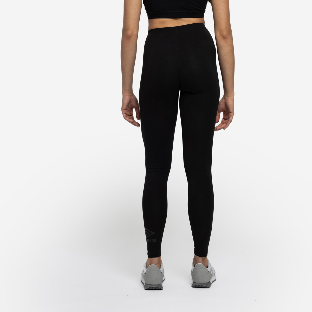 Black / Black Women's Umbro Diamond Style Cotton Leggings Trousers | CA-91390