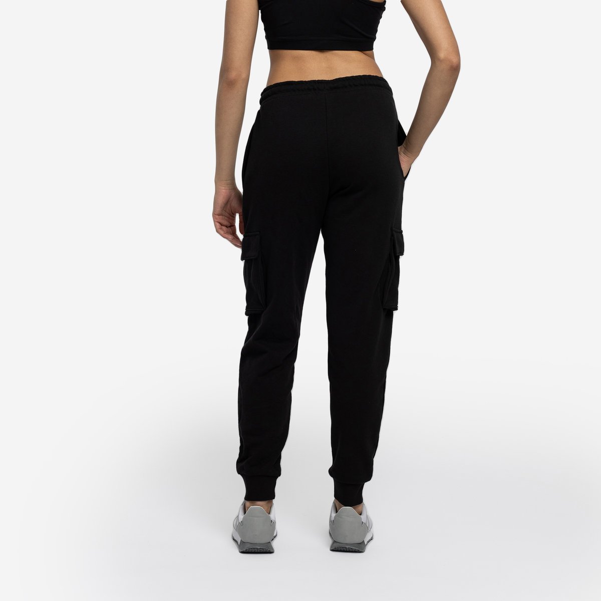 Black / Black Women's Umbro Diamond Utility Pocket Jog Pant Trousers | CA-60755