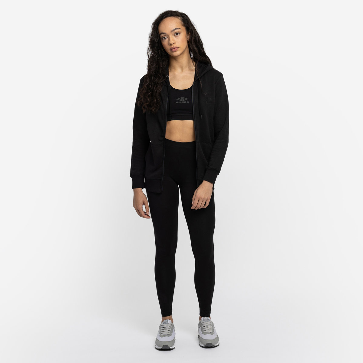 Black / Black Women's Umbro Diamond ZT Hood Hoodies | CA-88039