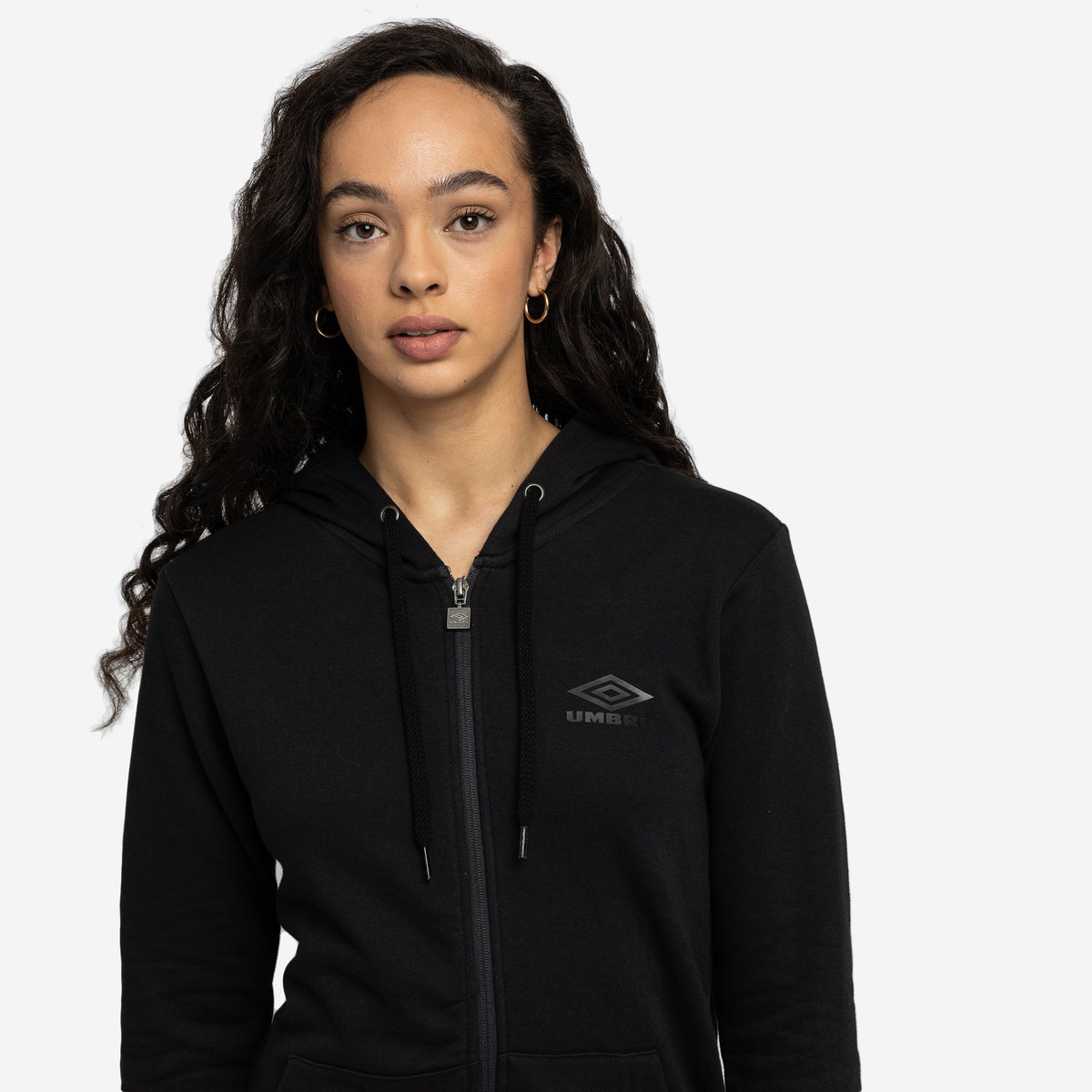 Black / Black Women's Umbro Diamond ZT Hood Hoodies | CA-88039