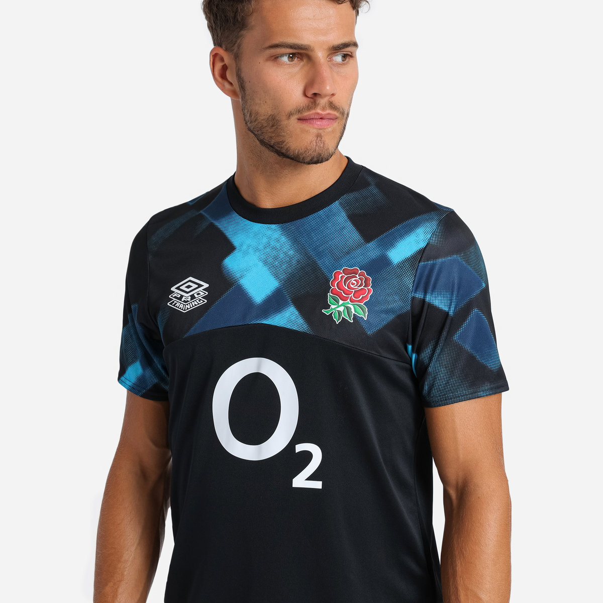 Black / Blue Umbro Teamwear - Umbro England Rugby Football 22/23 Warm Up Jersey Jersey | CA-07565