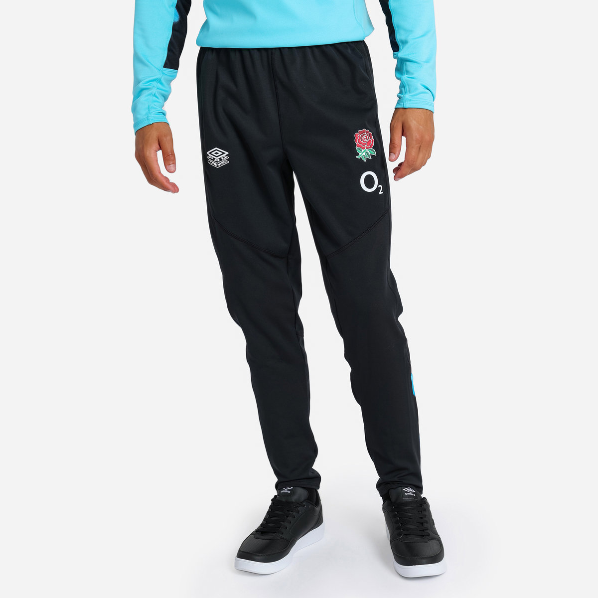 Black / Blue Umbro Teamwear - Umbro England Rugby Football 22/23 Drill Pant Trousers | CA-25347