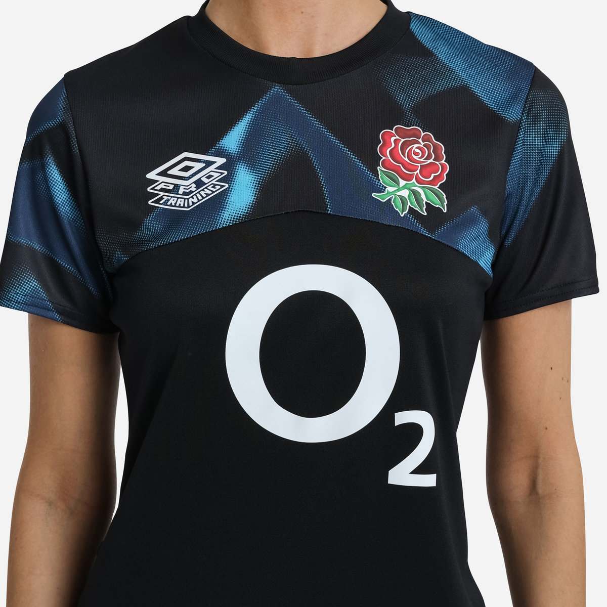 Black / Blue Umbro Teamwear - Umbro England Rugby Football 22/23 Warm Up Jersey Jersey | CA-41323