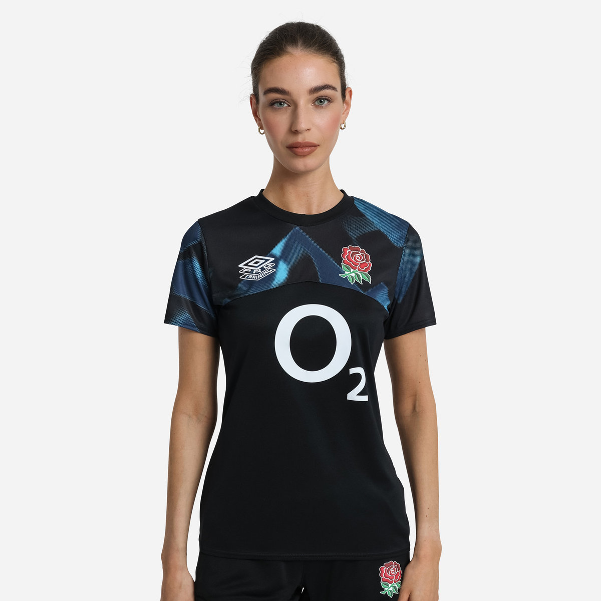 Black / Blue Umbro Teamwear - Umbro England Rugby Football 22/23 Warm Up Jersey Jersey | CA-41323