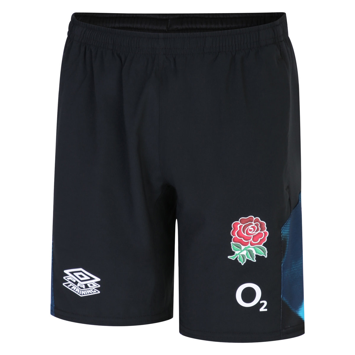 Black / Blue Umbro Teamwear - Umbro England Rugby Football 22/23 Gym Short Junior Shorts | CA-52168