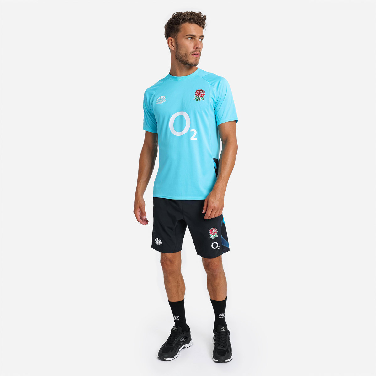 Black / Blue Umbro Teamwear - Umbro England Rugby Football 22/23 Gym Short Shorts | CA-78978