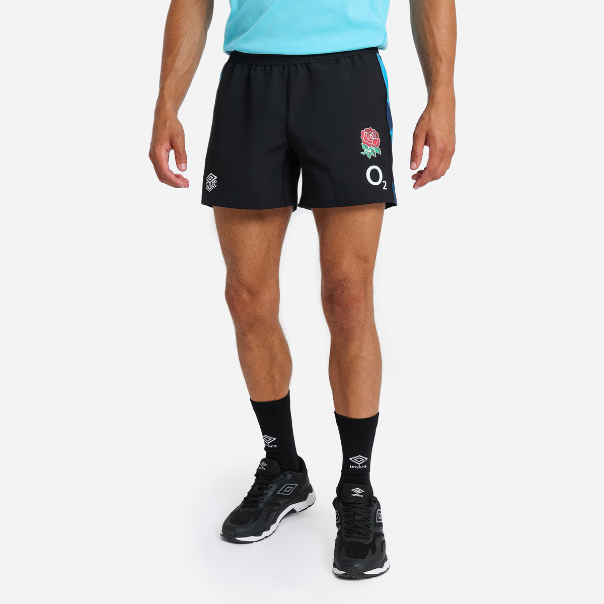 Black / Blue Umbro Teamwear - Umbro England Rugby Football 22/23 Training Short Shorts | CA-80814