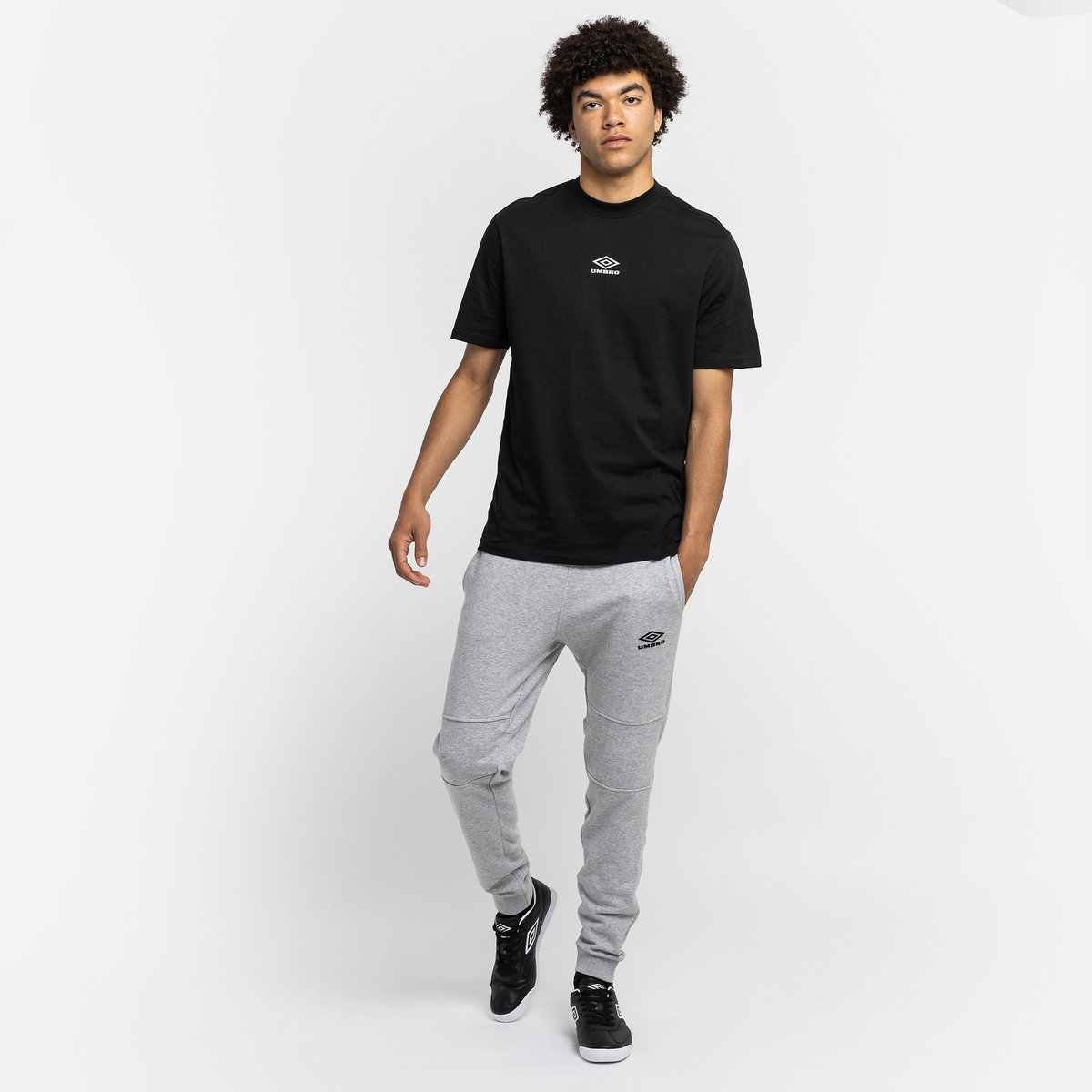 Black Men's Umbro Diamond Small Logo Tee T Shirts | CA-85744