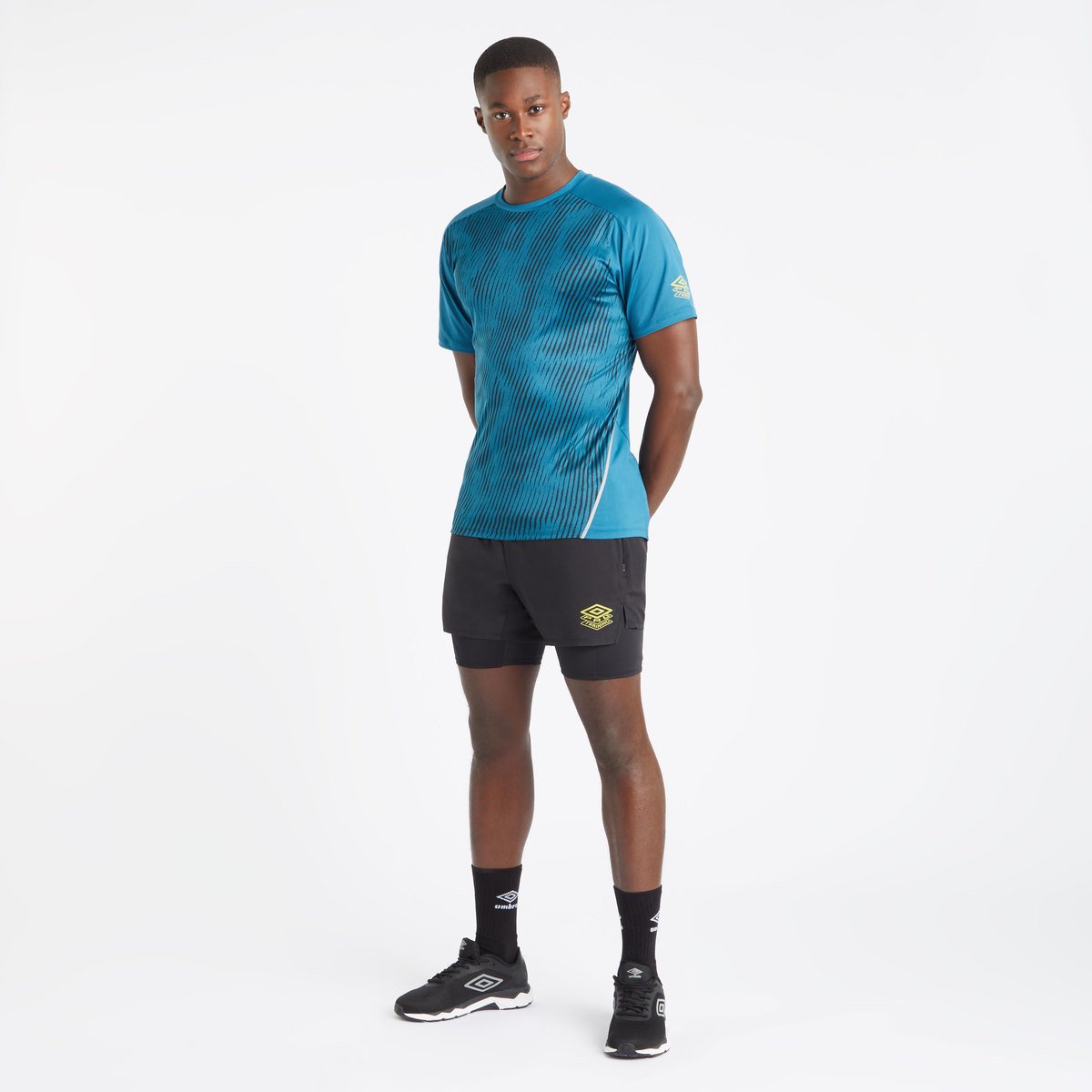 Black Men's Umbro Pro Training Elite Hybrid Short Shorts | CA-89298