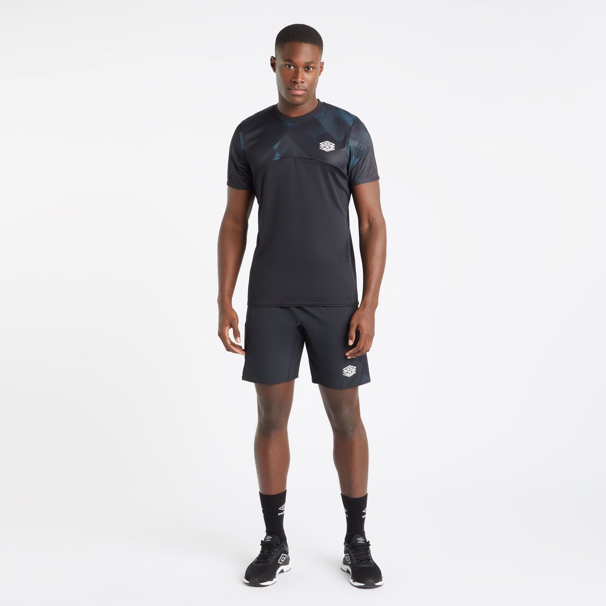 Black Men's Umbro Pro Training Gym Tee T Shirts | CA-65540