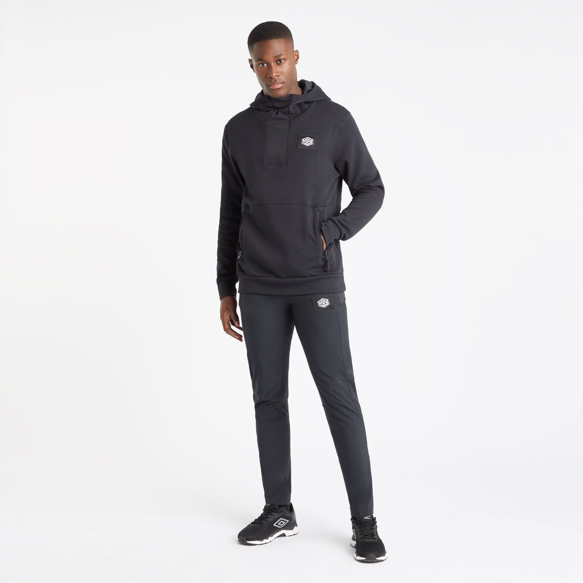 Black Men's Umbro Pro Training Overhead Hoodie Sweaters | CA-61957