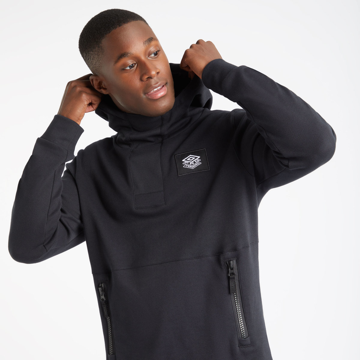 Black Men's Umbro Pro Training Overhead Hoodie Sweaters | CA-61957