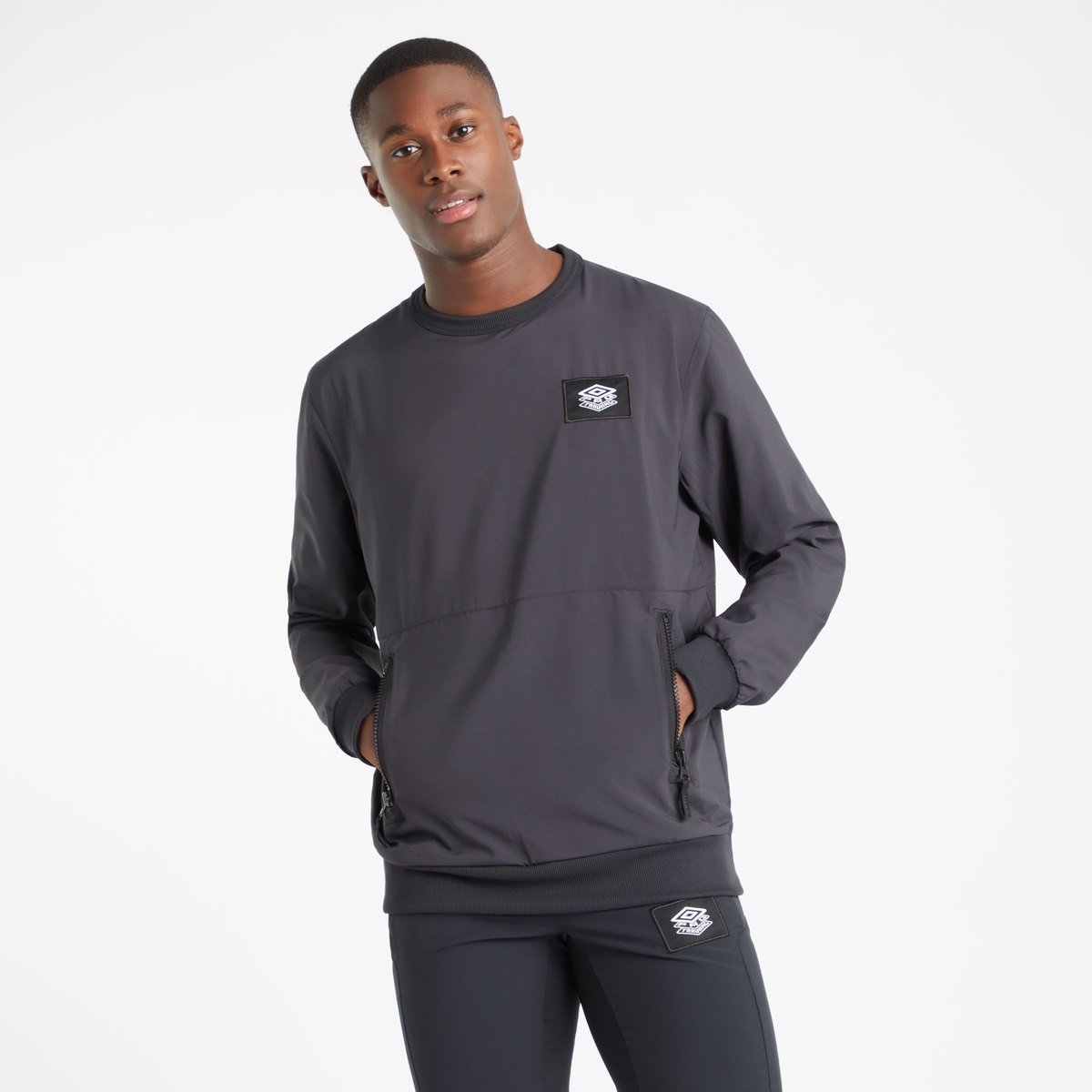 Black Men\'s Umbro Pro Training Sweatshirt Drill Sweaters | CA-87180