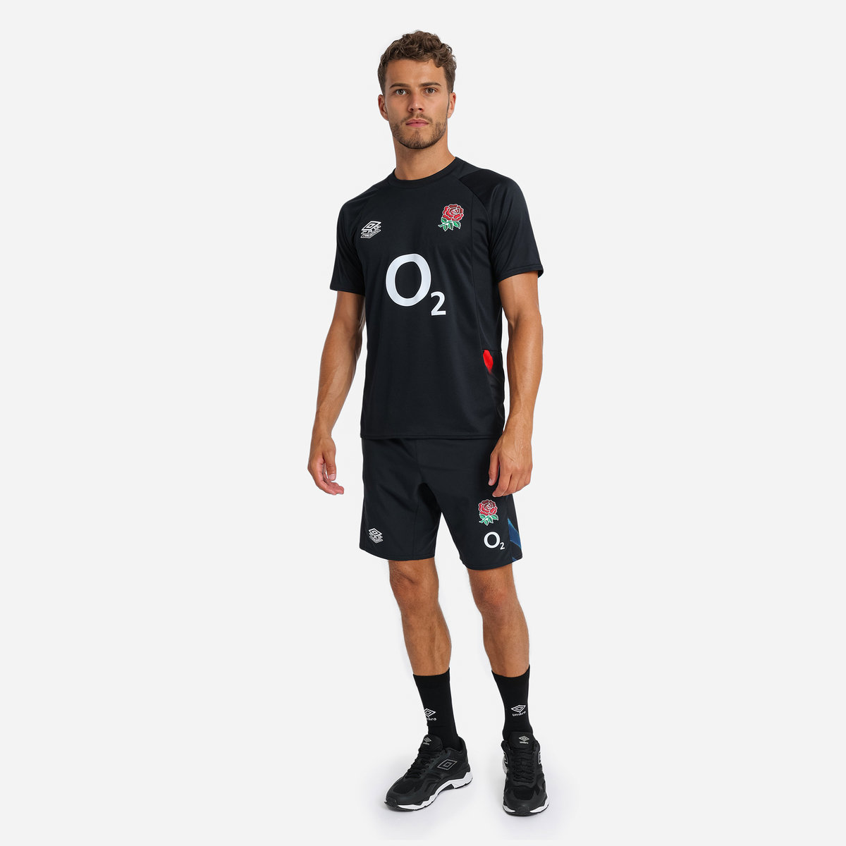 Black / Red / Dark Purple Umbro Teamwear - Umbro England Rugby Football 22/23 Gym Tee T Shirts | CA-22899