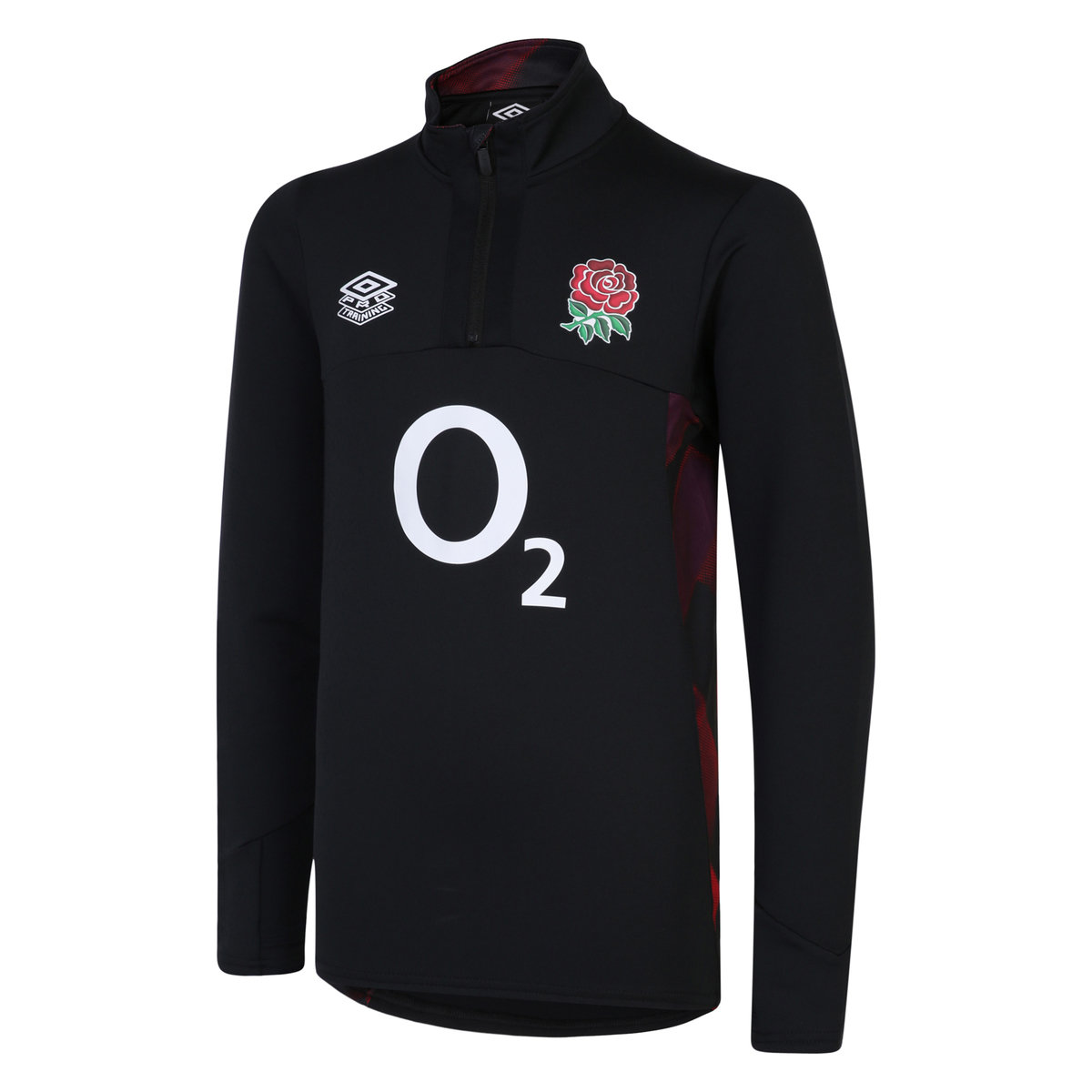 Black / Red / Dark Purple Umbro Teamwear - Umbro England Rugby Football 22/23 Mid Layer Top Junior Long Sleeve Tops | CA-34164