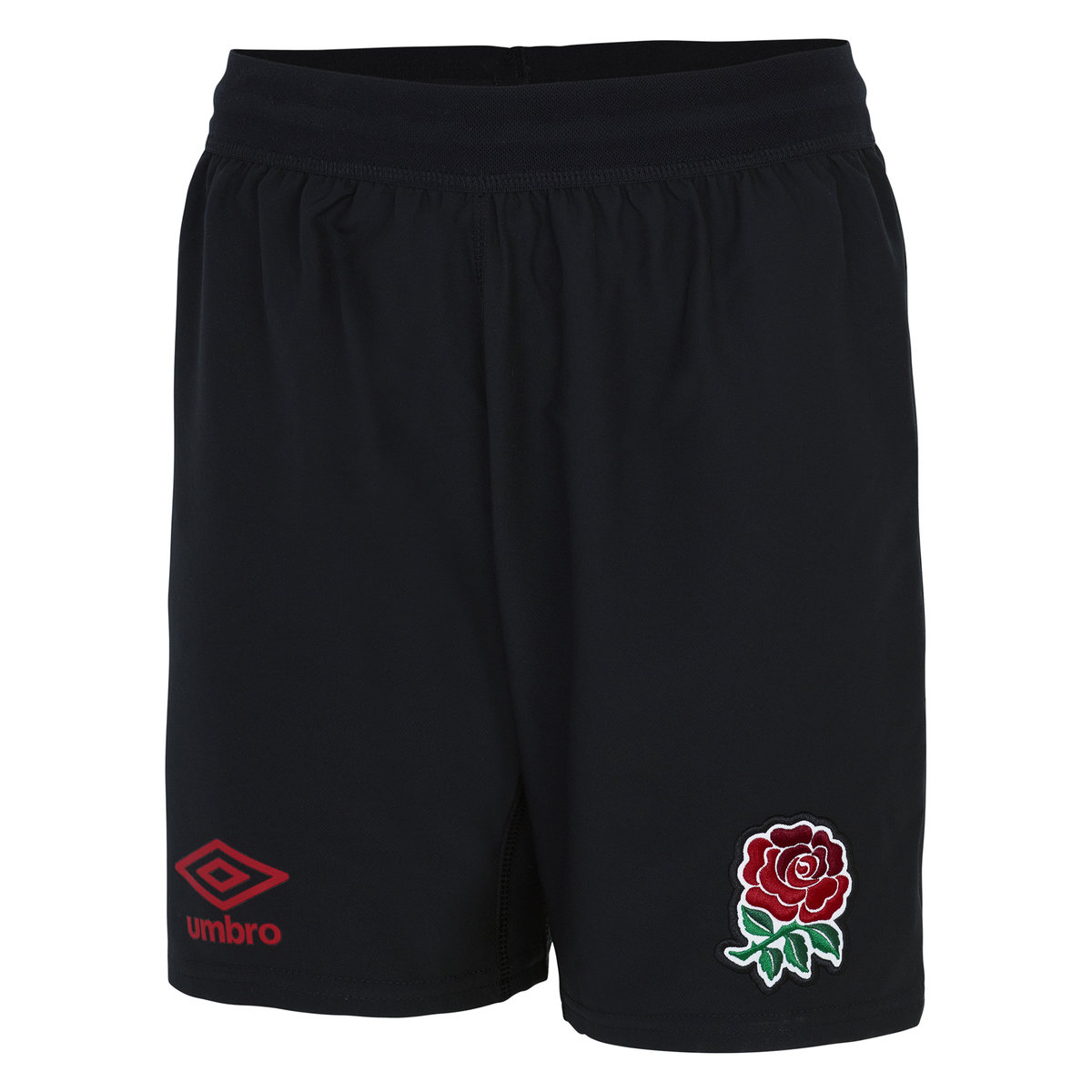 Black / Red Umbro Teamwear - Umbro England Rugby Football 22/23 Alternate Replica Short Junior Shorts | CA-00870