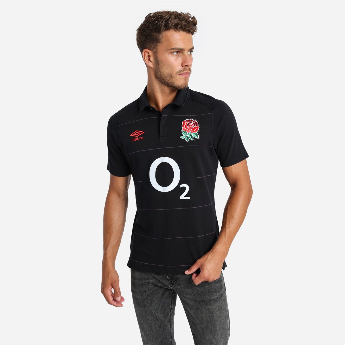 Black / Red Umbro Teamwear - Umbro England Rugby Football 22/23 Alternate Classic Jersey Jersey | CA-23171