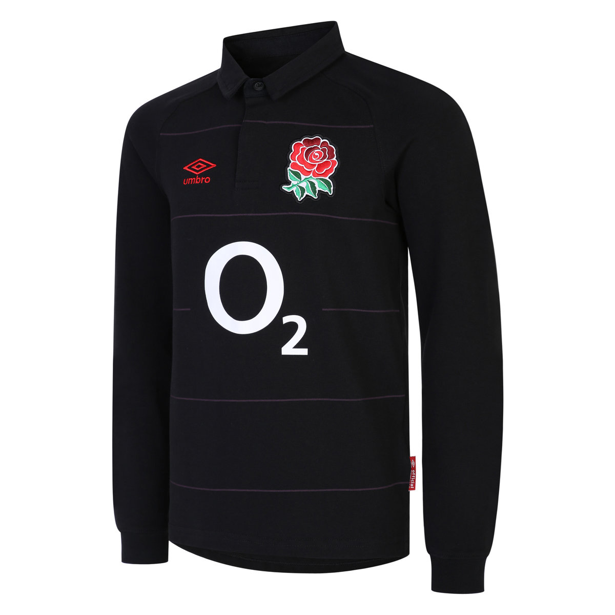 Black / Red Umbro Teamwear - Umbro England Rugby Football 22/23 Alternate Classic Jersey LS Junior Jersey | CA-35843