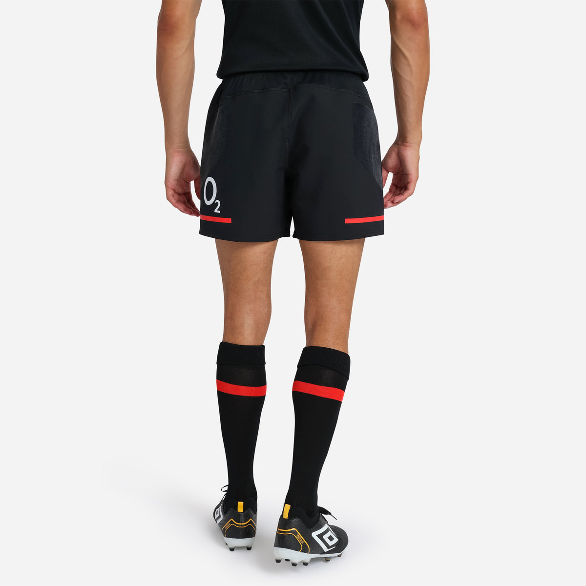 Black / Red Umbro Teamwear - Umbro England Rugby Football 22/23 Alternate Pro Short Shorts | CA-57390