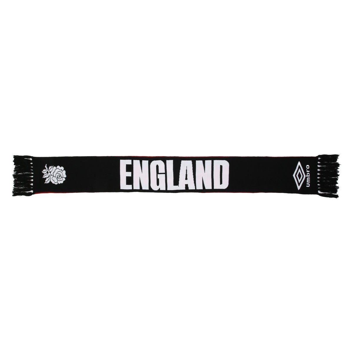 Black / Red Umbro Teamwear - Umbro England Rugby Football 22/23 Scarf Scarves | CA-57392