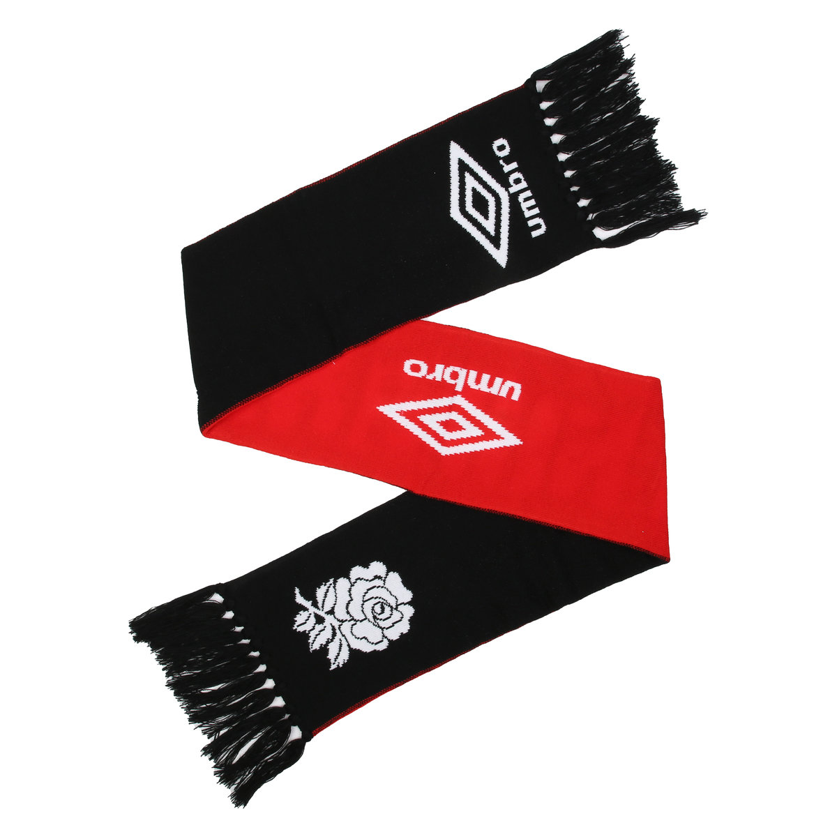 Black / Red Umbro Teamwear - Umbro England Rugby Football 22/23 Scarf Scarves | CA-57392