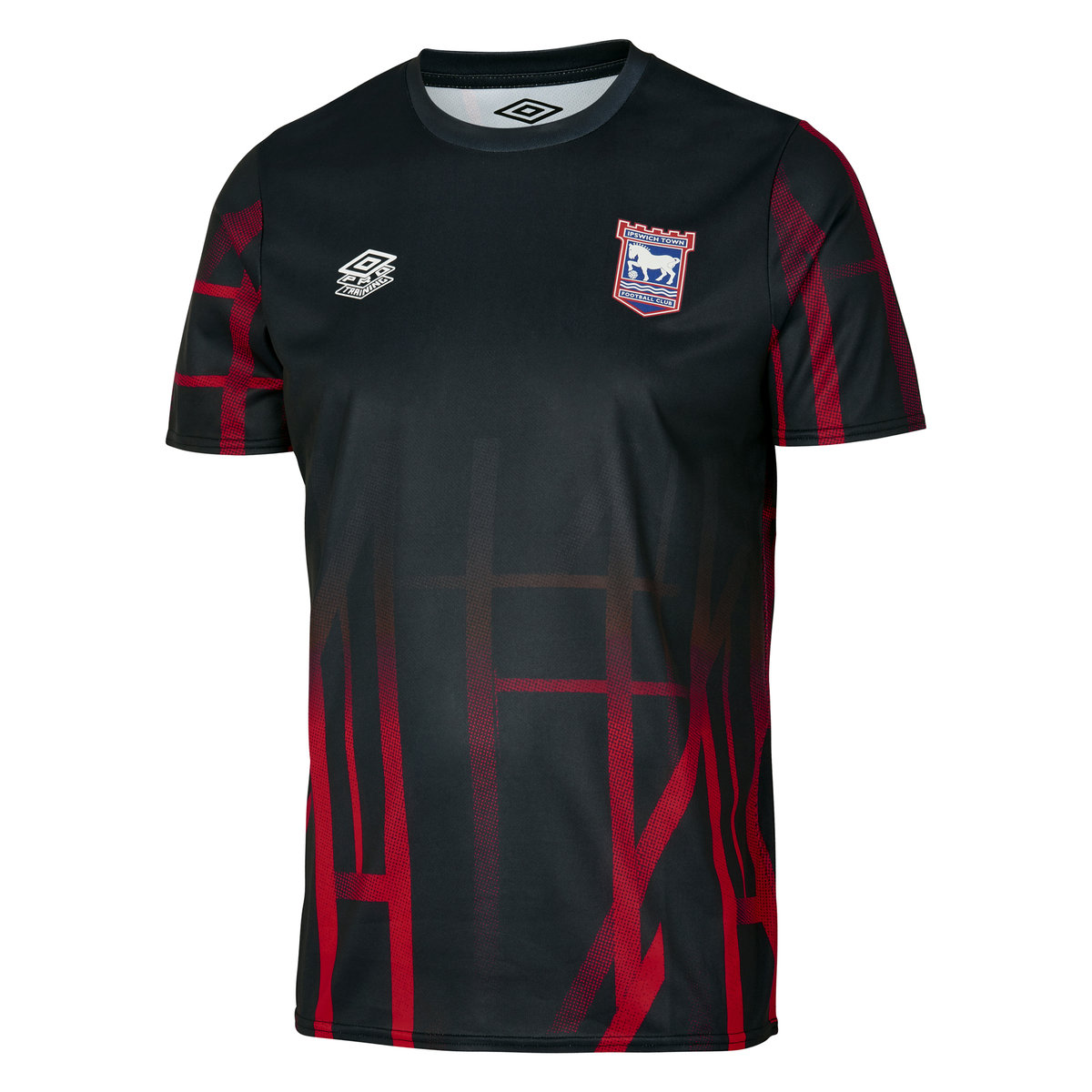 Black / Red Umbro Football Ipswich Town 22/23 Warm Up Jersey Junior Long Sleeve Tops | CA-20037