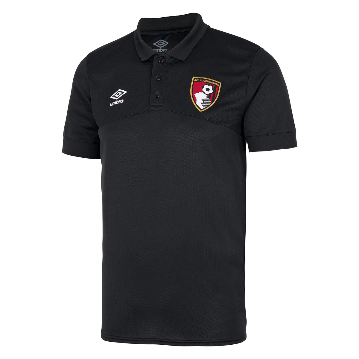 Black Umbro Teamwear - Umbro AFC Bournemouth Football 22/23 Poly Polo Football Polos | CA-03140