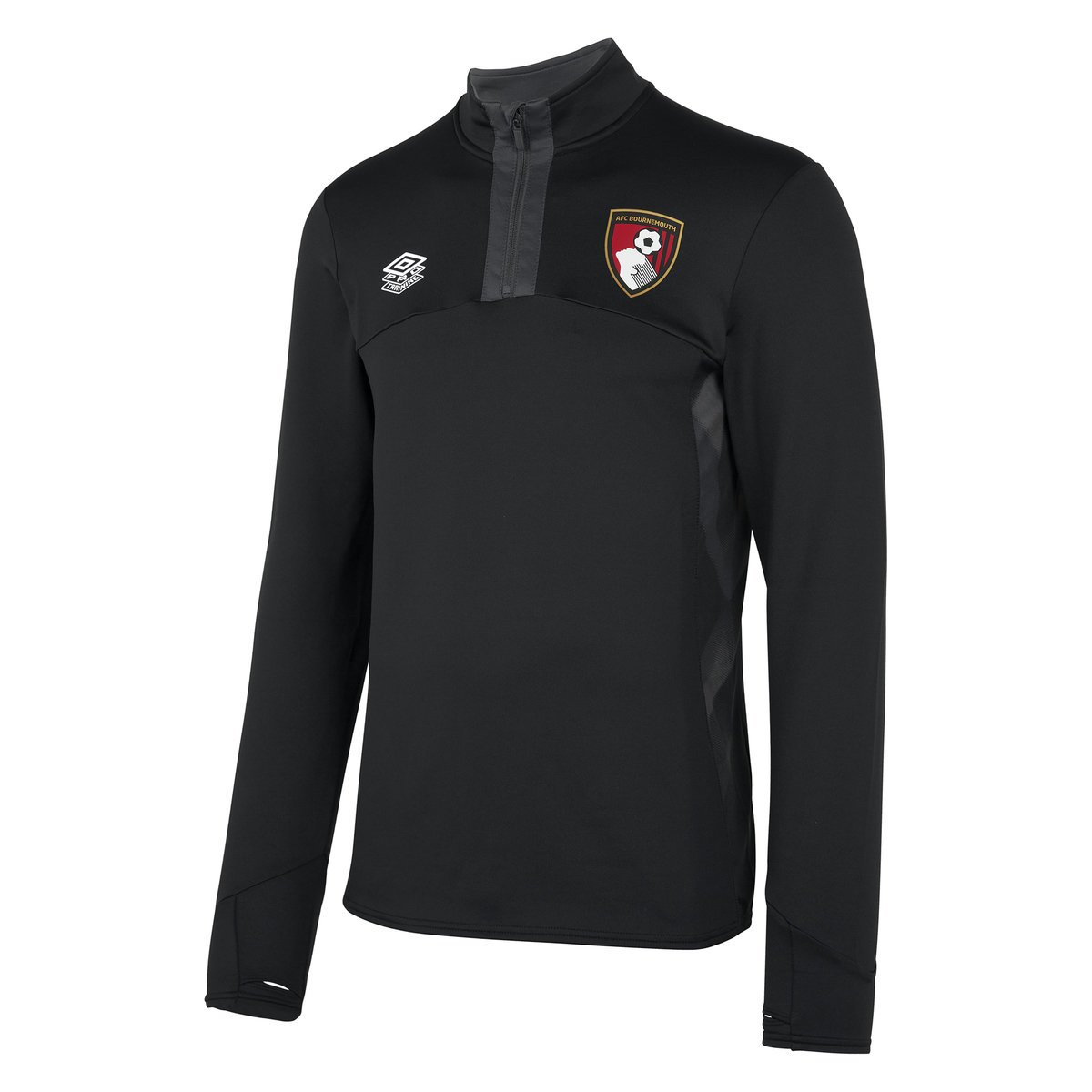 Black Umbro Teamwear - Umbro AFC Bournemouth Football 22/23 Quarter Zip Top Football Tops | CA-51398