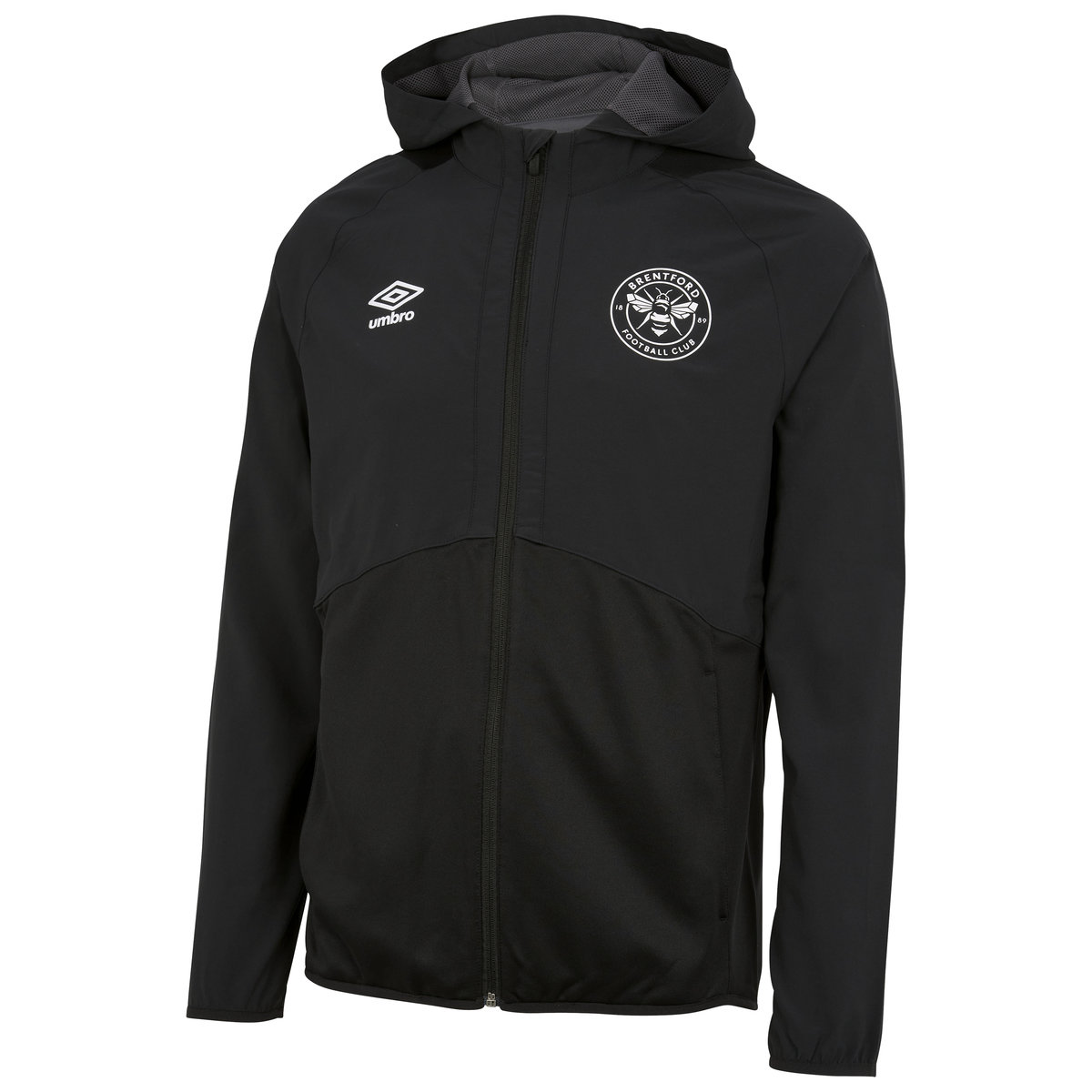 Black Umbro Football Brentford 22/23 Hooded Jacket Football Jackets | CA-30877