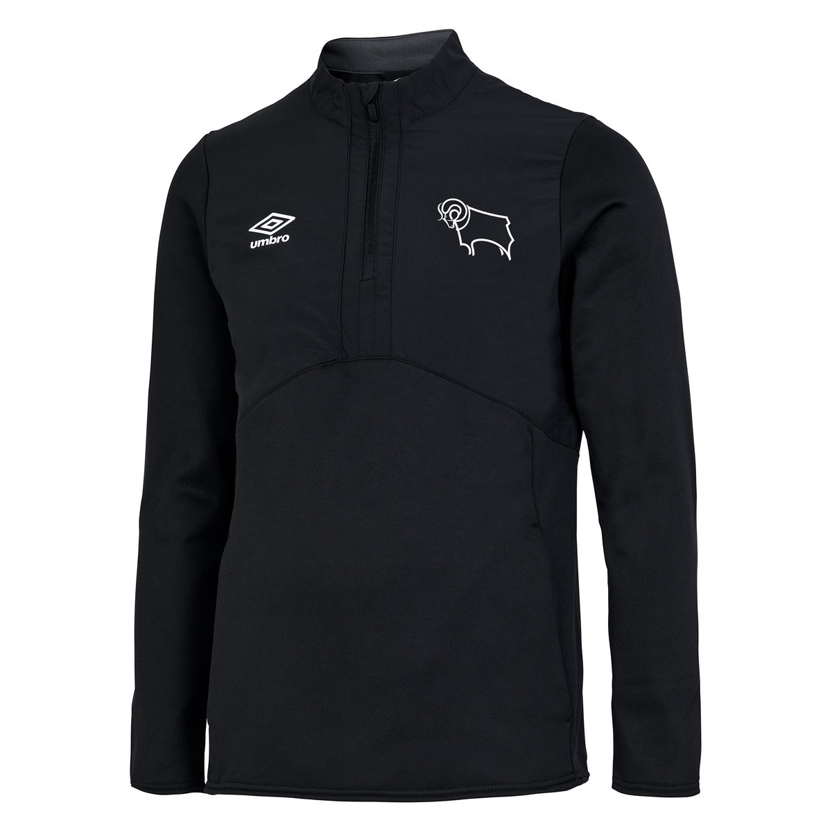 Black Umbro Football Derby County 22/23 Half Zip Fleece Football Tops | CA-25260