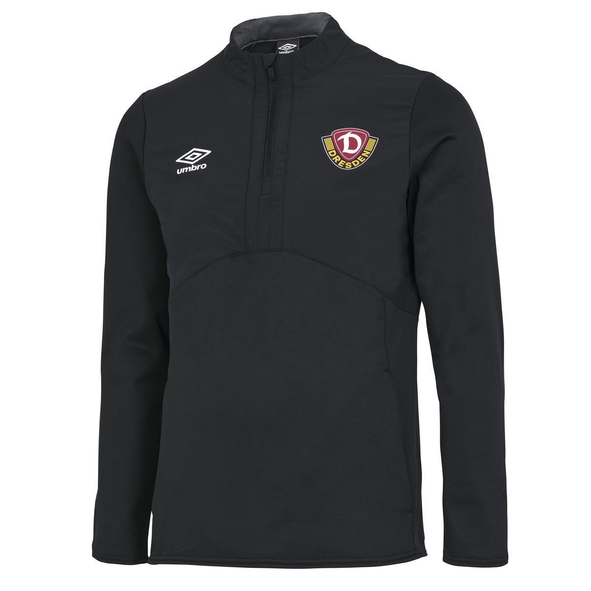 Black Umbro Teamwear - Umbro Dynamo Dresden Football 22/23 Half Zip Fleece Junior Football Tops | CA-05274