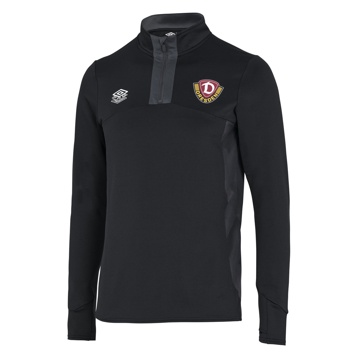 Black Umbro Teamwear - Umbro Dynamo Dresden Football 22/23 Quarter Zip Top Junior Football Tops | CA-11974