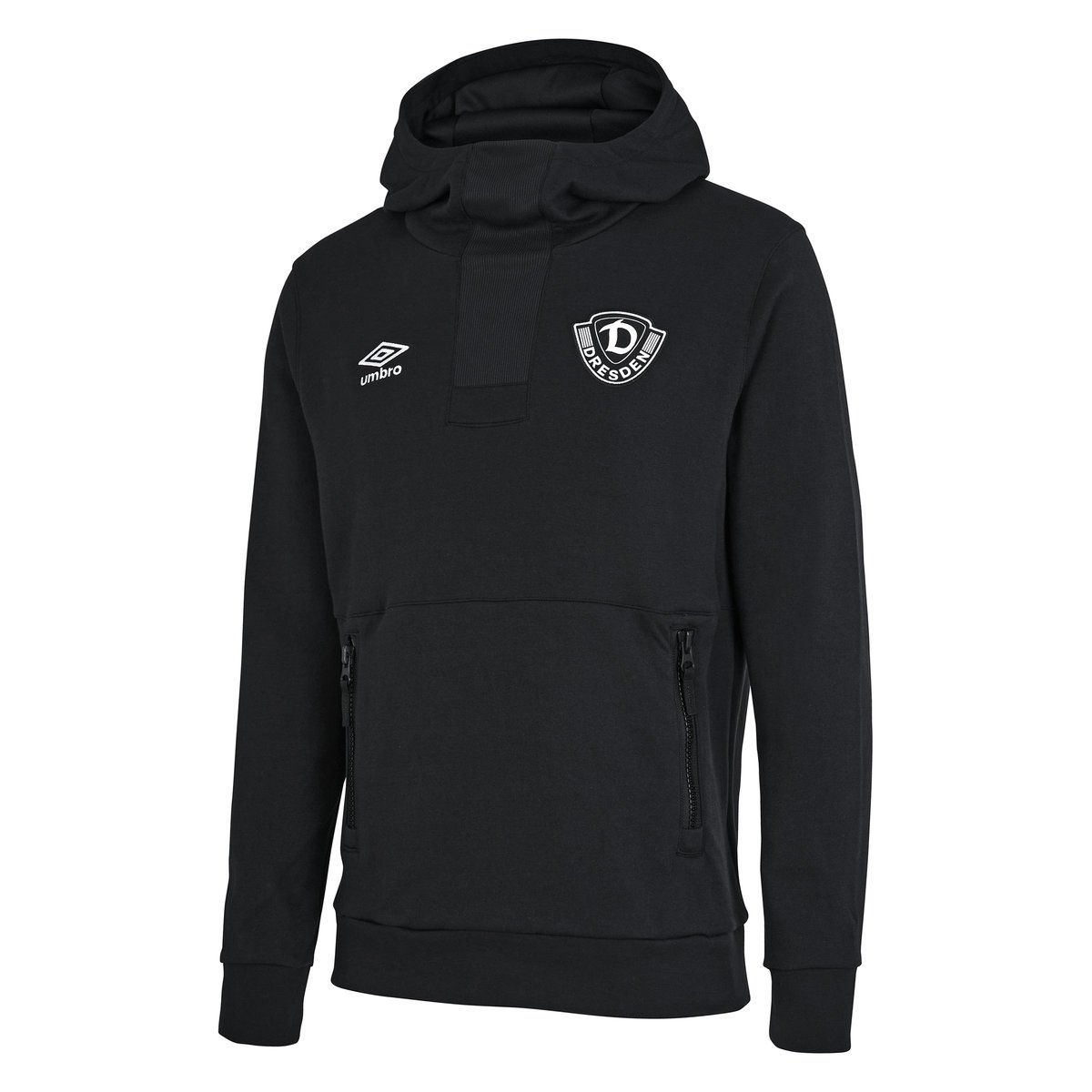 Black Umbro Teamwear - Umbro Dynamo Dresden Football 22/23 Travel Oh Hoody Football Hoodies | CA-29339