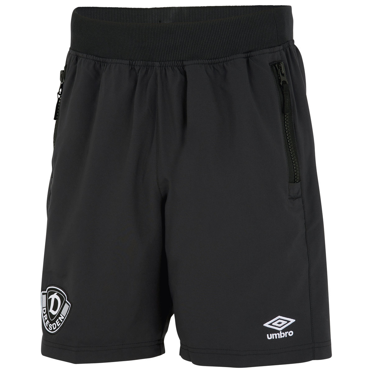 Black Umbro Teamwear - Umbro Dynamo Dresden Football 22/23 Travel Short Football Shorts | CA-45998