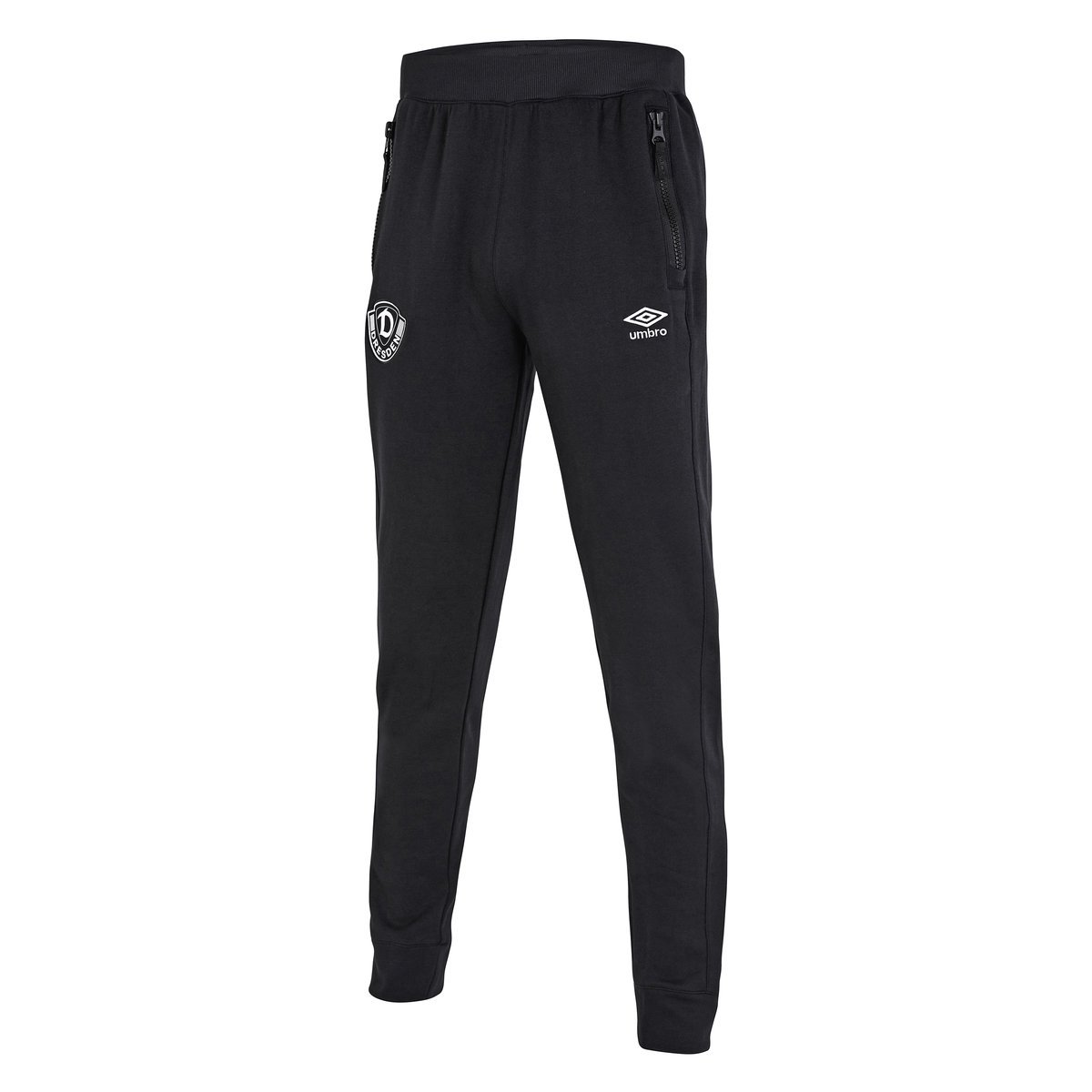 Black Umbro Teamwear - Umbro Dynamo Dresden Football 22/23 Travel Pant Football Trousers | CA-53213