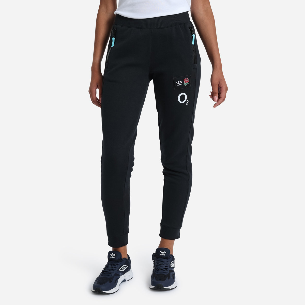 Black Umbro Teamwear - Umbro England Rugby Football 22/23 Knit Pant Trousers | CA-13691