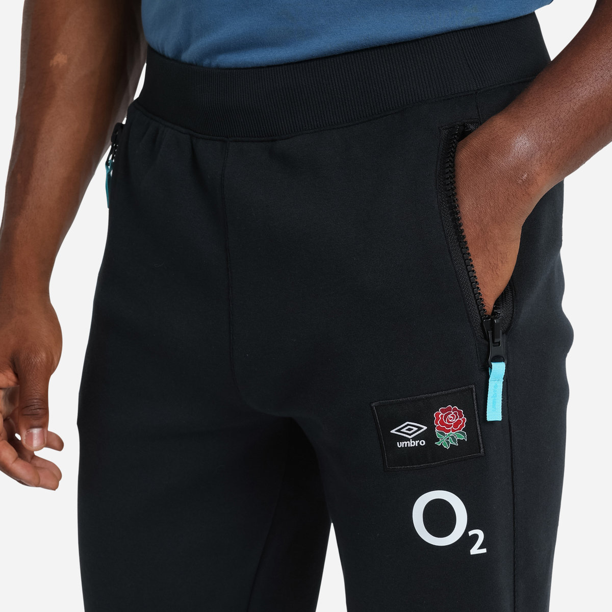 Black Umbro Teamwear - Umbro England Rugby Football 22/23 Knit Pant Trousers | CA-26768