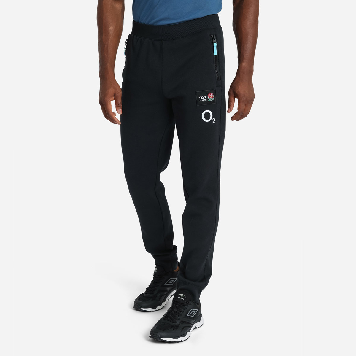 Black Umbro Teamwear - Umbro England Rugby Football 22/23 Knit Pant Trousers | CA-26768