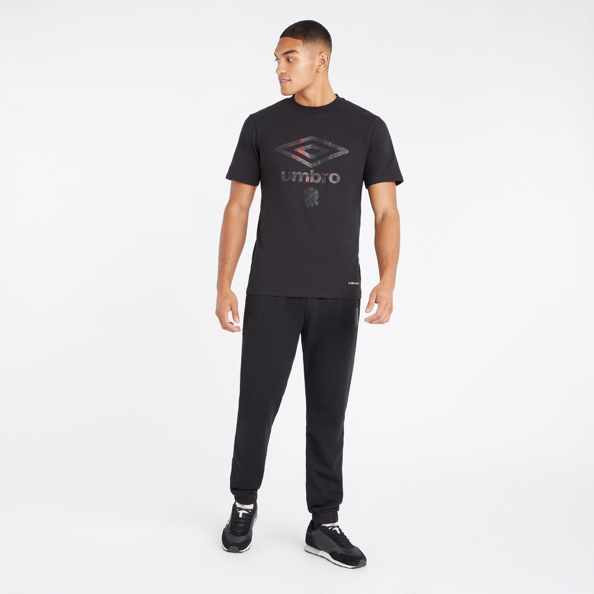 Black Umbro Teamwear - Umbro England Rugby Football Navigation Jog Pant Trousers | CA-04370