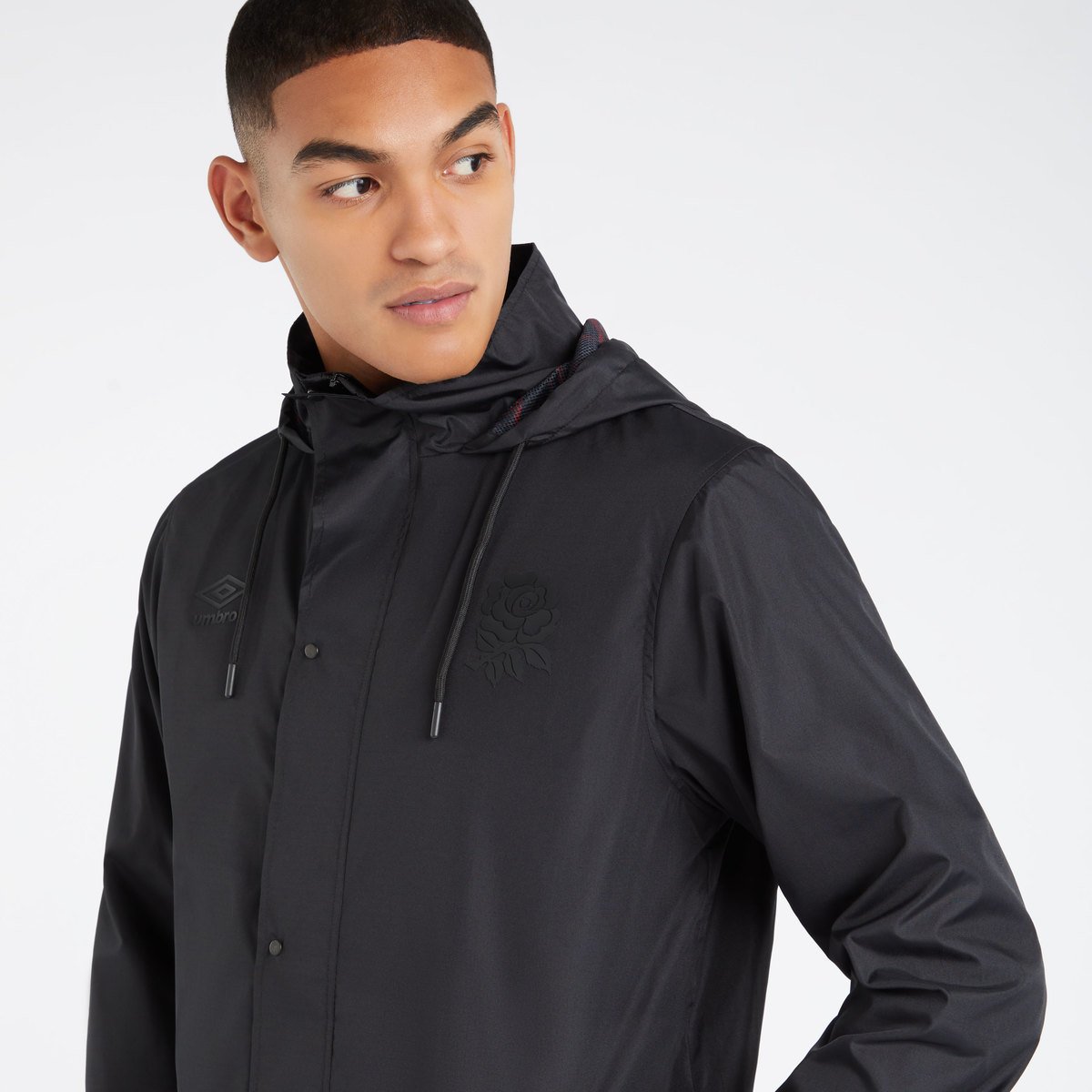 Black Umbro Teamwear - Umbro England Rugby Football Navigation Jacket Jackets | CA-13895