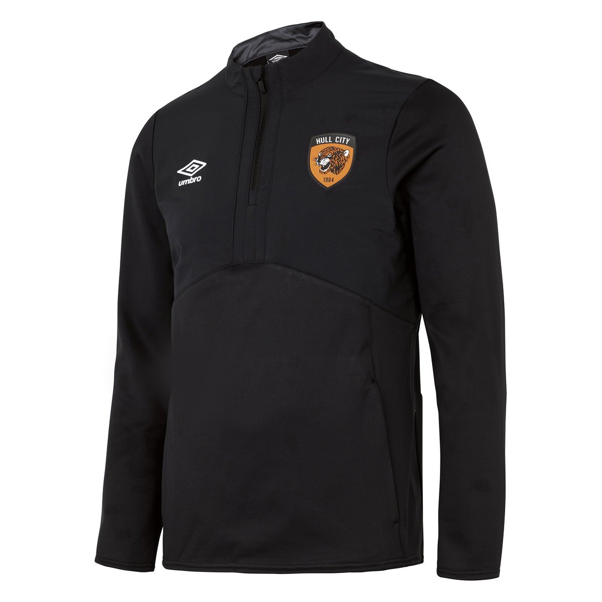 Black Umbro Teamwear - Umbro Hull City Football 22/23 Half Zip Fleece Football Tops | CA-03073