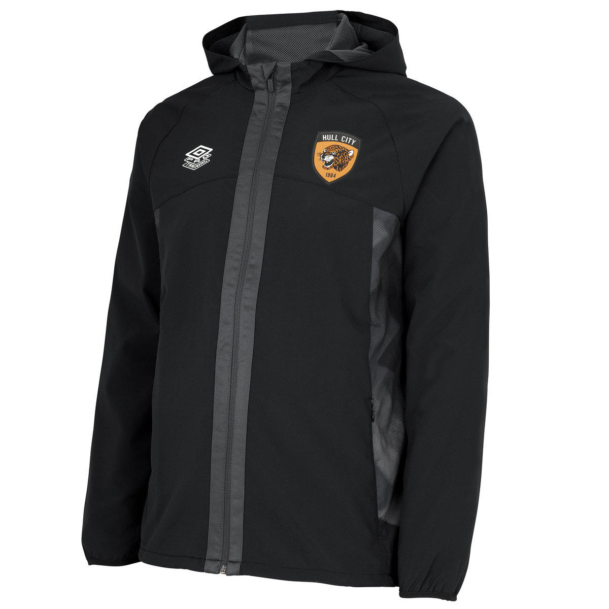 Black Umbro Teamwear - Umbro Hull City Football 22/23 Shower Jacket Junior Football Jackets | CA-32804