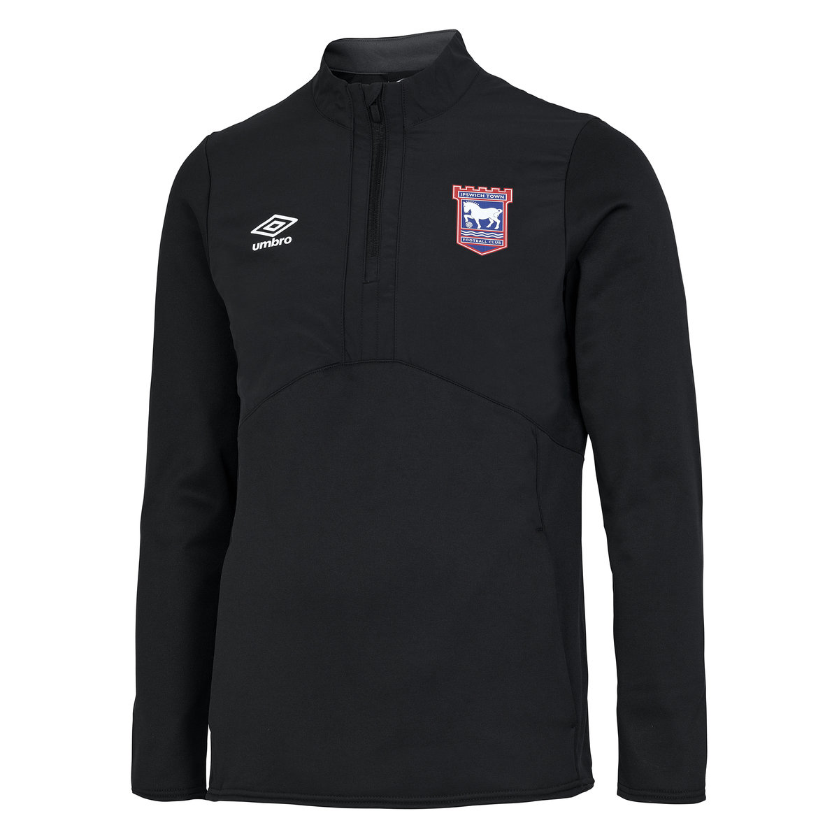 Black Umbro Football Ipswich Town 22/23 Half Zip Fleece Sweats | CA-14718